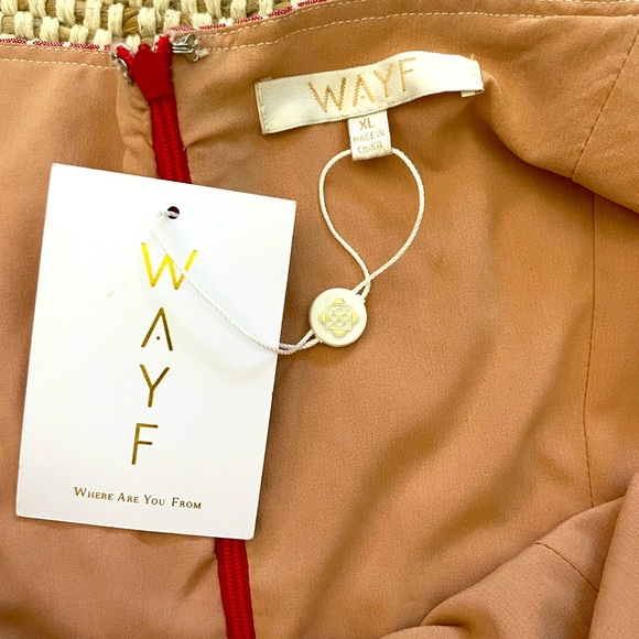 Rare NWT: WAYF off shoulder, lace up dress. - Picture 2 of 3